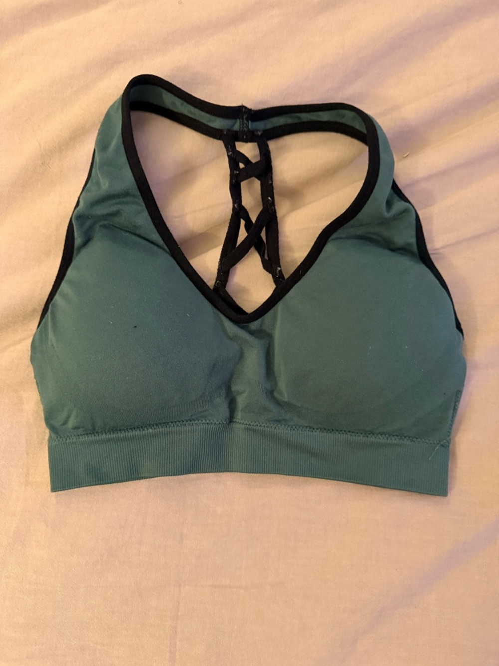 Forest Green Strappy Sports Bra